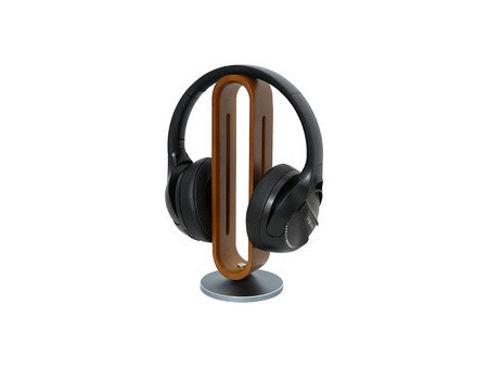 LogiLink Support pour casque audio, marron clair/argent