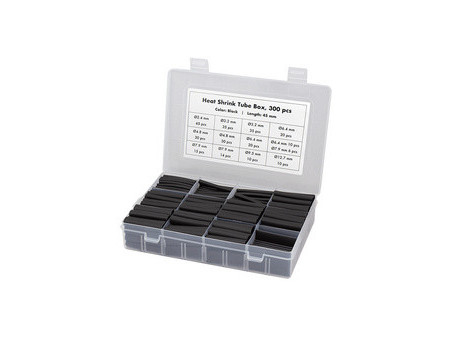 LogiLink Set de gaines thermorétractables, 300 pièces, noir