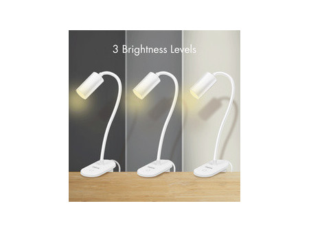 LogiLink Lampe de lecture à LED avec pince, blanc