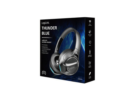 LogiLink Casque gaming BT 6.0 THUNDER BLUE, bluetooth, noir