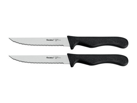 metaltex Couteau à steak/tomates Basic, noir, set de 2