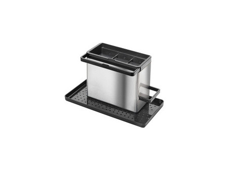 metaltex Rangement pour évier Tidytex INOX, argent/noir