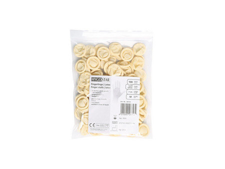 HYGOSTAR Doigtier en latex, sans poudre, M, blanc