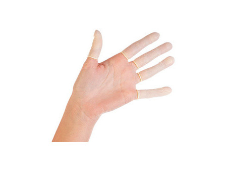 HYGOSTAR Doigtier en latex, sans poudre, M, blanc