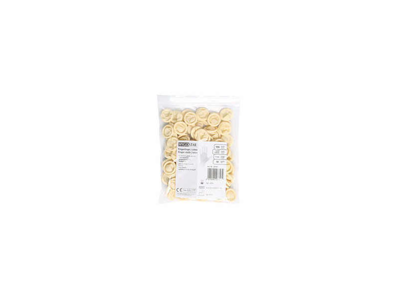 HYGOSTAR Doigtier en latex, sans poudre, L, blanc