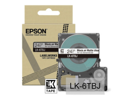 EPSON Matte Tape Clear/Black 24mm 8m C53S672067