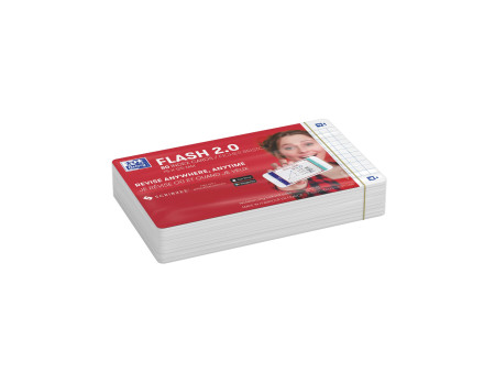 Oxford Fiches 'Flash 2.0', 75 x 125 mm, quadrillé, blanc
