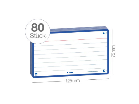 Oxford Fiches 'Flash 2.0', 75 x 125 mm, ligné, bleu