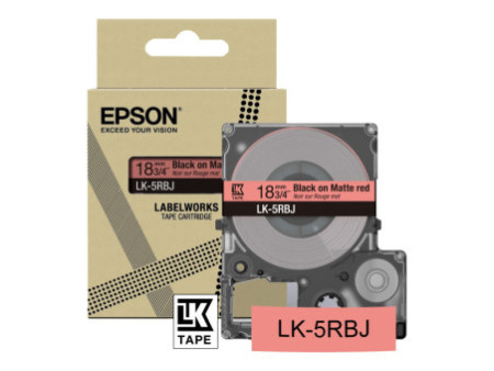 EPSON Matte Tape Red/Black 18mm 8m C53S672072