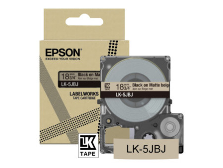 EPSON Matte Tape Beige/Black 18mm 8m C53S672091