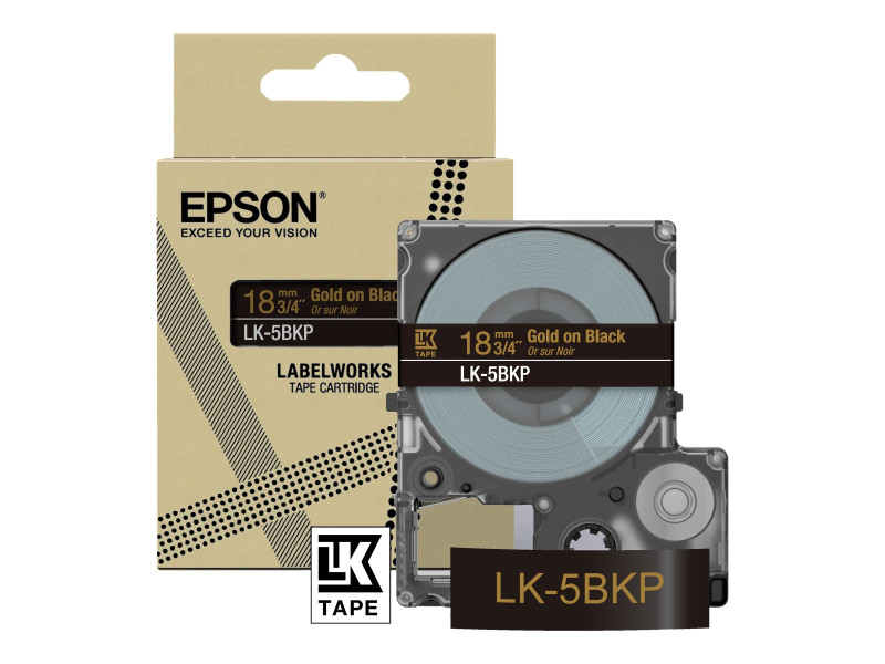 EPSON Metallic Tape Black/Gold 18mm 9m C53S672095