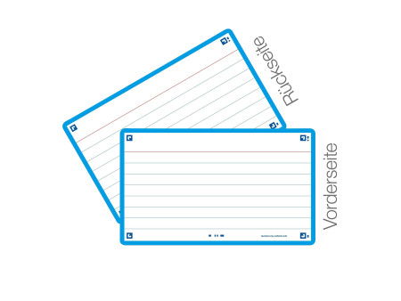 Oxford Fiches 'Flash 2.0', 75 x 125 mm, ligné, turquoise