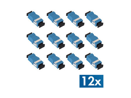 LogiLink Set de coupleurs fibres optiques, sans bride, bleu