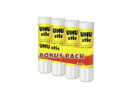 UHU Bâton de colle stic, sans solvant, pack bonus 4 x 21