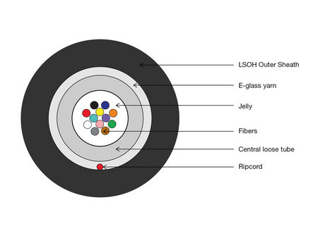 DIGITUS Câble fibres optiques A/I-DQ (ZN)BH 12E9, 100 m