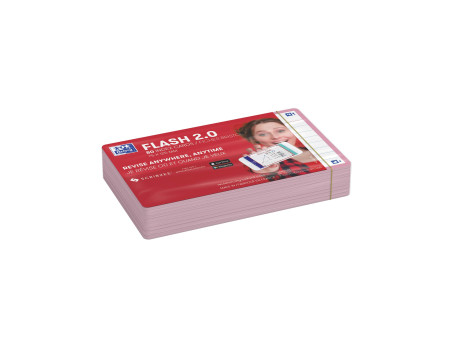 Oxford Fiches 'Flash 2.0', 75 x 125 mm, ligné, rose