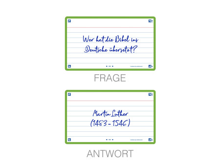 Oxford Fiches 'Flash 2.0', 75 x 125 mm, ligné, vert