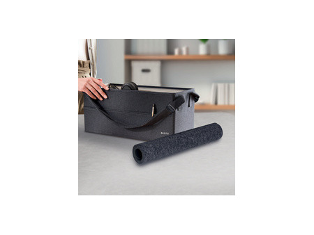 LEITZ Sous-main, 700 x 360 mm, en feutre, gris foncé