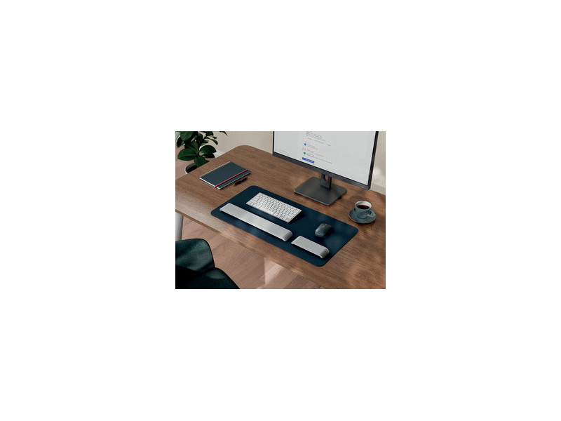 LEITZ Sous-main, 700 x 360 mm, en cuir recyclé, gris foncé