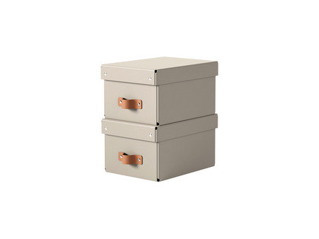LEITZ Boîte de rangement Puro, carton, 7 L, set de 2, beige
