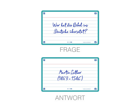 Oxford Fiches 'Flash 2.0', 75 x 125 mm, ligné, menthe