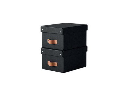 LEITZ Boîte de rangement Puro, carton, 7 L, set de 2, noir