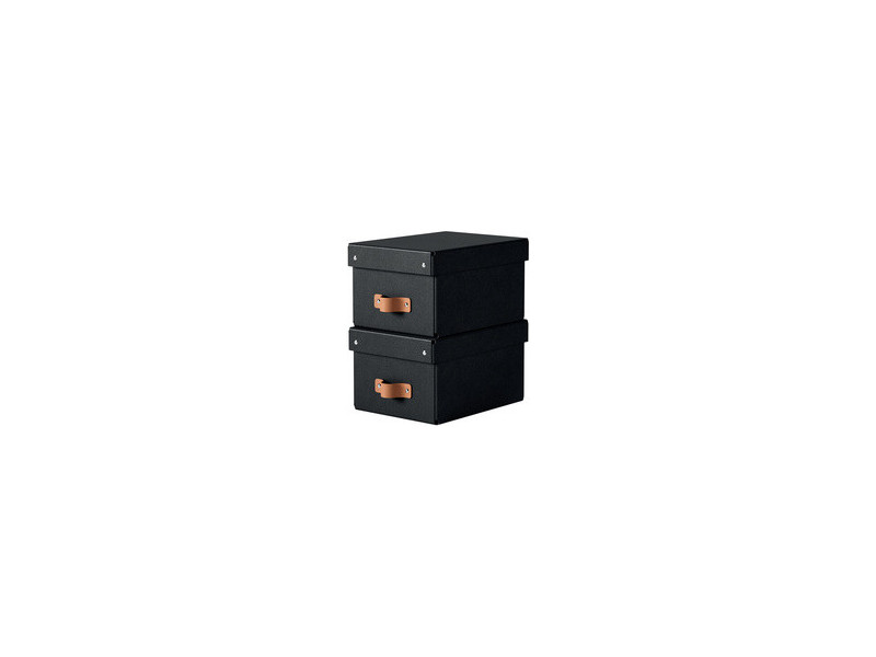 LEITZ Boîte de rangement Puro, carton, 7 L, set de 2, noir