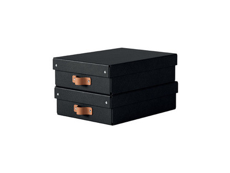 LEITZ Boîte de rangement Puro, carton, 8 L, set de 2, noir
