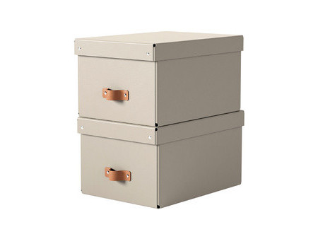 LEITZ Boîte de rangement Puro, carton, 17 L, set de 2, noir