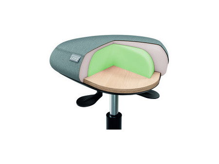 LEITZ Tabouret Ergo Active, roulettes + assise équilibrée