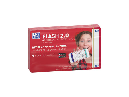 Oxford Fiches 'Flash 2.0', 75 x 125 mm, uni, rouge