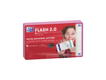 Oxford Fiches 'Flash 2.0', 75 x 125 mm, ligné, bleu