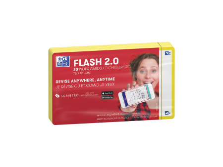 Oxford Fiches 'Flash 2.0', 75 x 125 mm, uni, jaune