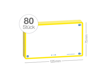 Oxford Fiches 'Flash 2.0', 75 x 125 mm, uni, jaune