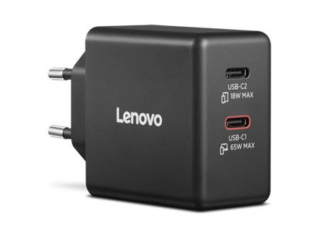 LENOVO Dual USB-C 65W GaN Charger Black