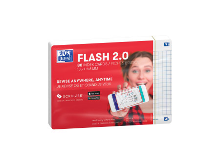 Oxford Fiches 'Flash 2.0', 105 x 148 mm, blanc