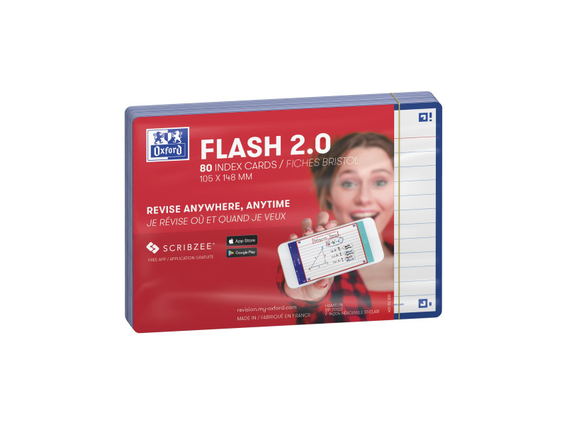 Oxford Fiches 'Flash 2.0', 105 x 148 mm, bleu marine