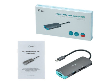 I-TEC USB C MetalNanoDock 4K HDMI+PD 60W