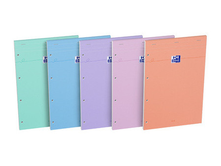 Oxford Bloc-notes Pastel, 210 x 315 mm, quadrillé, 160 pages