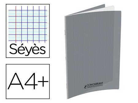 CONQUERANT CLASSIQUE Cahier 240 x 320 mm, Seyès, gris