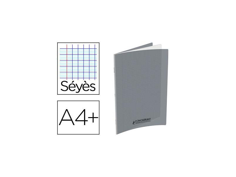 CONQUERANT CLASSIQUE Cahier 240 x 320 mm, Seyès, gris