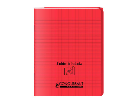 CONQUERANT CLASSIQUE Cahier à rabat 170 x 220 mm, rouge