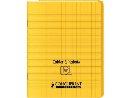CONQUERANT CLASSIQUE Cahier à rabat 170 x 220 mm, jaune