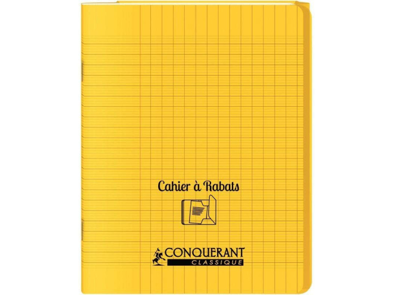 CONQUERANT CLASSIQUE Cahier à rabat 170 x 220 mm, jaune