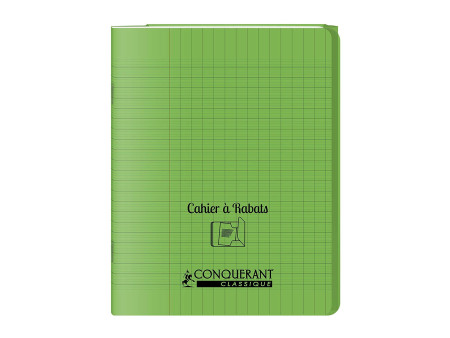 CONQUERANT CLASSIQUE Cahier à rabat 240 x 320 mm, vert