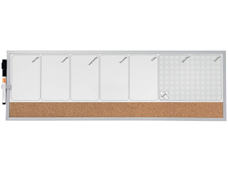 nobo Planning hebdomadaire combiné, tableau blanc/liège