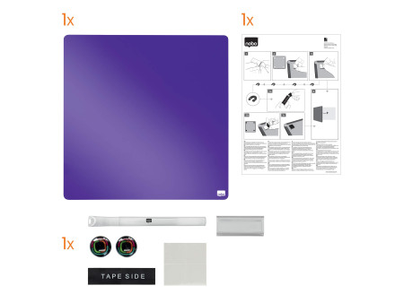 nobo Tableau mémo carré, (L)360 x (H)360 mm, violet