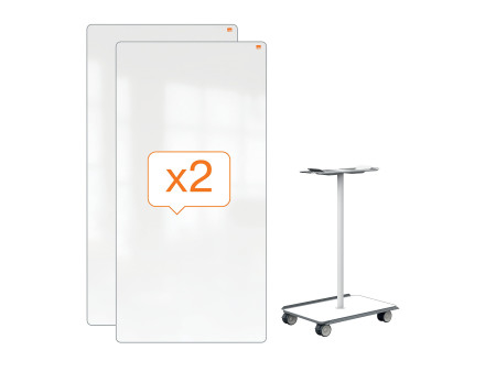 nobo Système de tableaux blancs Move & Meet avec base mobile