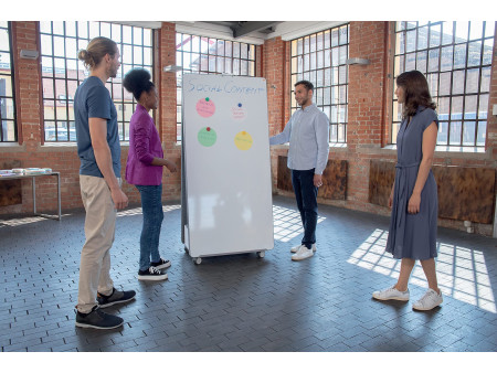 nobo Tableau combiné Move & Meet, tableau blanc/feutre,blanc