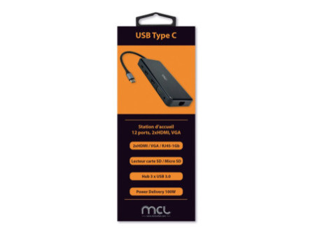 MCL 12-port docking station 2 HDMI and V